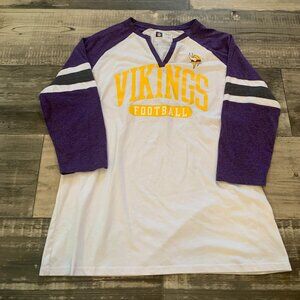 Vikings Women's Sz L three quarter length sleeve.